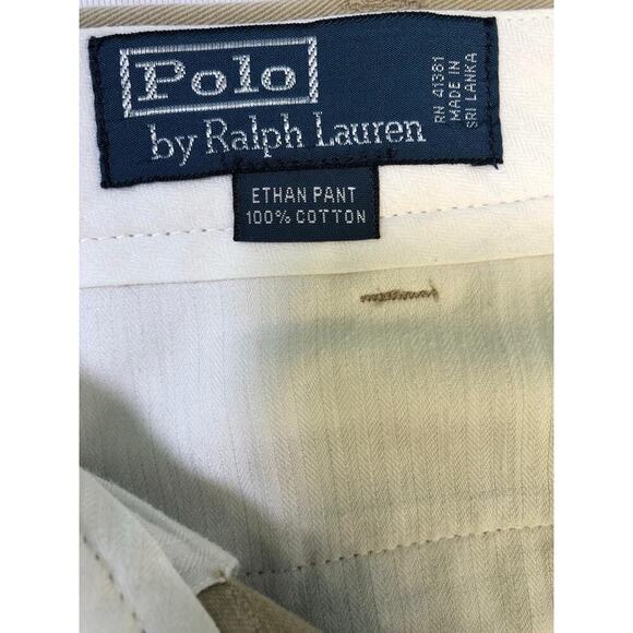 Polo Ralph Lauren Mens Pants 36x30 Tan Ethan Pleated Polo Vintage Pony Logo - Picture 7 of 12